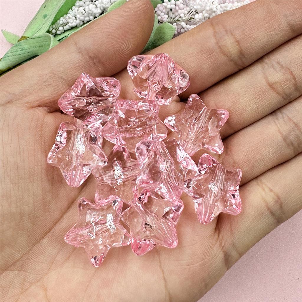 10 шт., 18,5 мм, акриловые прозрачные хрустальные бусины с пятиконечной звездой для изготовления ожерелья, браслета, аксессуары из бисера своими руками