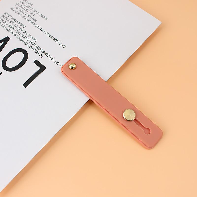 Mobile Phone Push-pull Ring Buckle Holder, Expandable and Simple Adhesive Solid Color Silicone Wristband Holder, Anti Drop