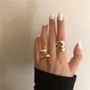 ANENJERY Women'S Fashion Jewelry Irregular Curved Open Ring for Women French Exquisite Party Jewelry Birthday Gifts