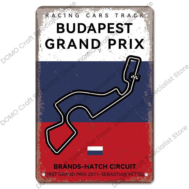 Плакат F1 Racing Circuit, винтажные металлические жестяные знаки, Монако, Испания, США, станция, ретро металлическая доска, гараж, бар, паб, клуб, домашний декор стен