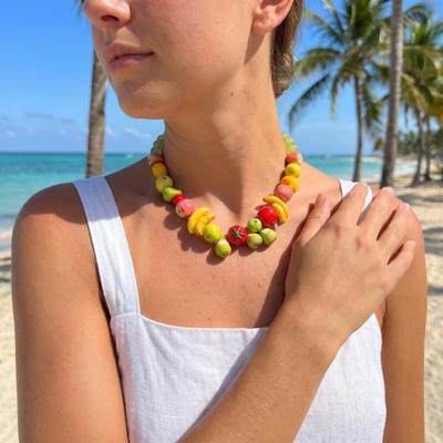 Colorful Beads Beads Fruit Necklace Stackable Fruits Bracelet Fun Necklace Bracelet Set  Beach