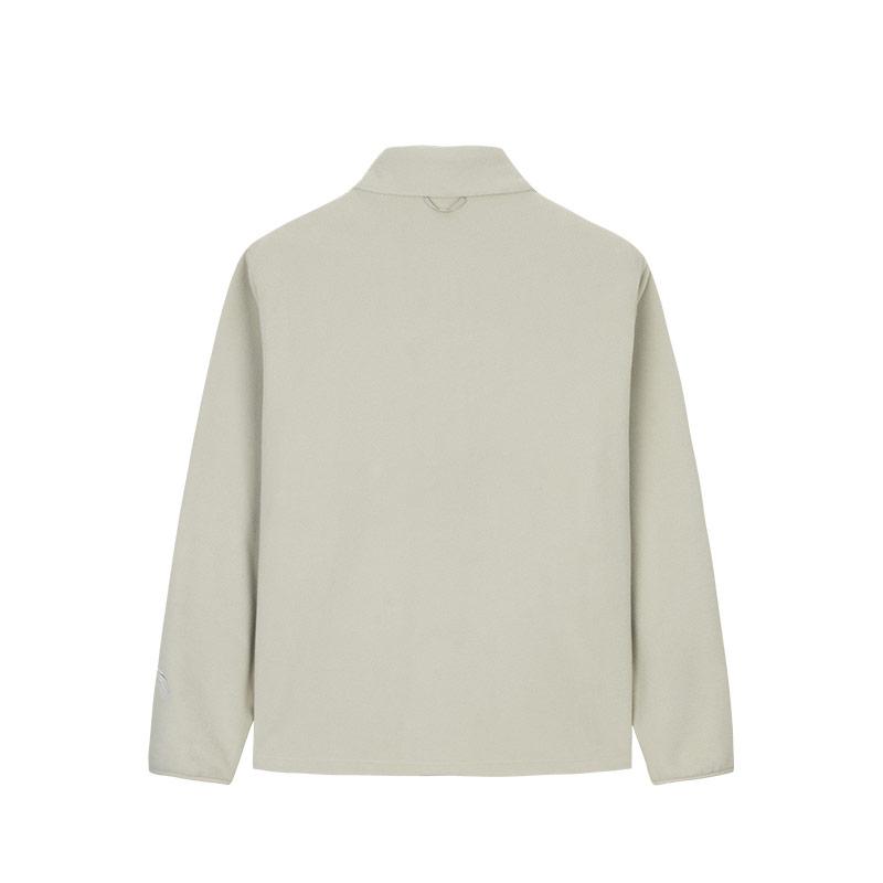 Anta Серия тренировок Толстовка с молнией, стойкой воротником, однотонная, с длинным рукавом, мужская, худи, серая 152517747R-2