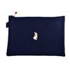 Concise Pencil Case Cloth Pouch Rabbit Navy Blue 547679