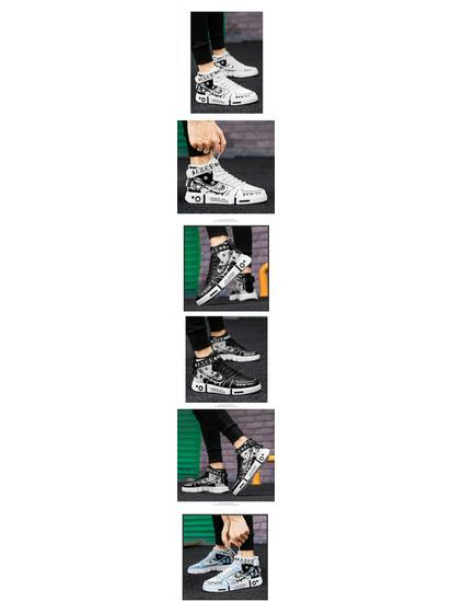 Детские высокие белые кроссовки для мальчиков и девочек на весну-осень 2025 года