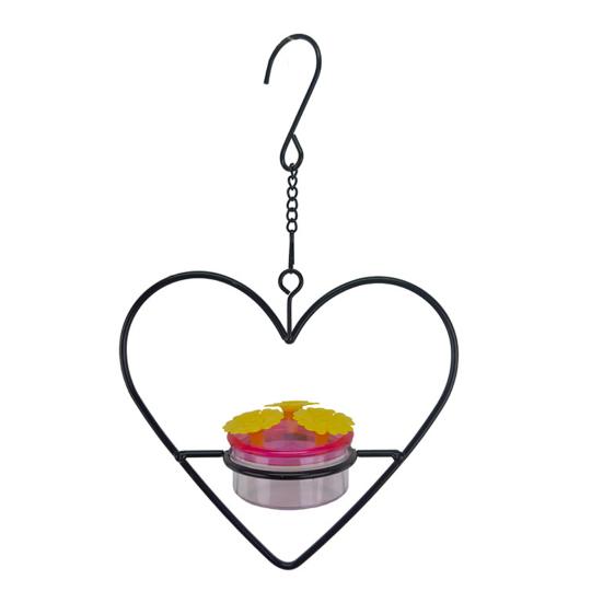 Подвесная кормушка для колибри для улицы, круглая кормушка для птиц в форме сердца с 3 отверстиями для кормления, защищенная от муравьев и пчел, кормушка для колибри для крыльца, патио