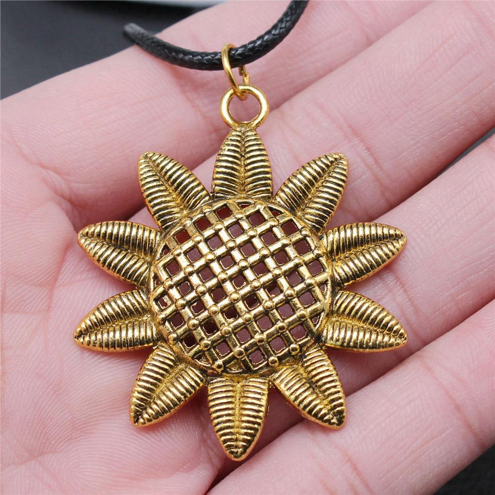 Креативное кожаное ожерелье-цепочка с металлическим кулоном в виде листа и цветка для женщин - Идеально для Дня святого Валентина