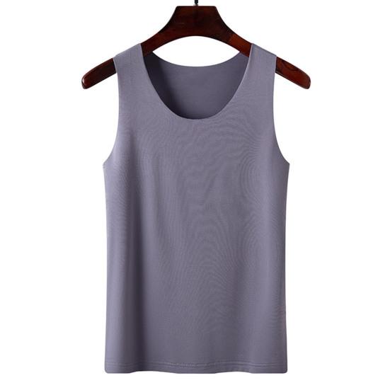 Women Bottoming Vest Ice Silk Seamless Sleeveless Pure Color Plus Size Stretchy Round Neck Dry Dry Cooling Camisole Summer Dating Office Vacation