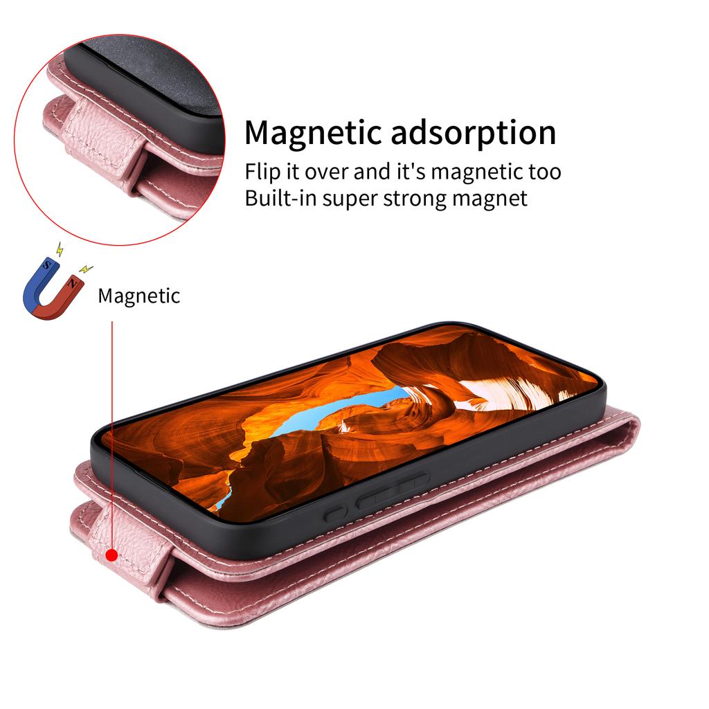 For Google Pixel 10 Pro XL Stand Case Magnetic Clasp Vertical Flip Leather Phone Cover with Card Holder