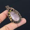 Gorgeous Rose Quartz Gemstone Pure Copper Wire Wrapped Handmade Pendant Jewelry