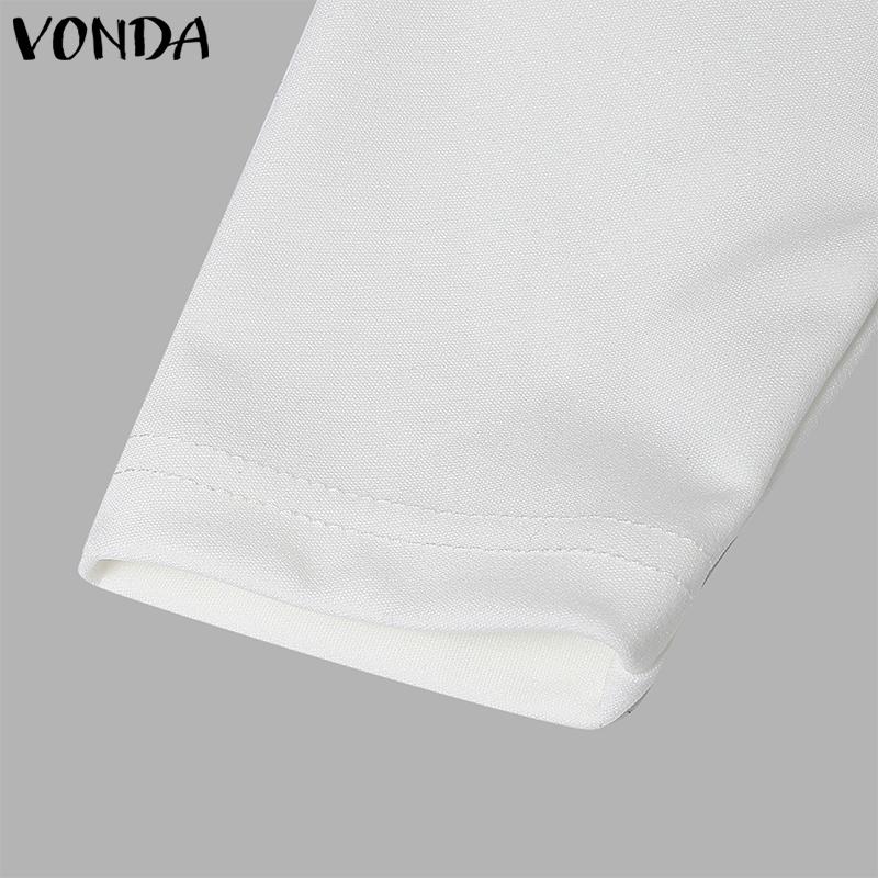 VONDA Женские винтажные обтягивающие однотонные футболки с открытыми плечами и длинным рукавом