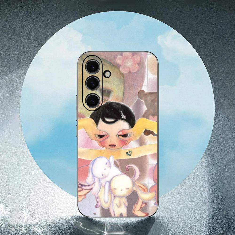 A-Aya Takano-O Для Samsung Galaxy S25 S24 S23 Ultra S22 S21 Plus S20 Черный Мягкий Силиконовый Защитный Чехол