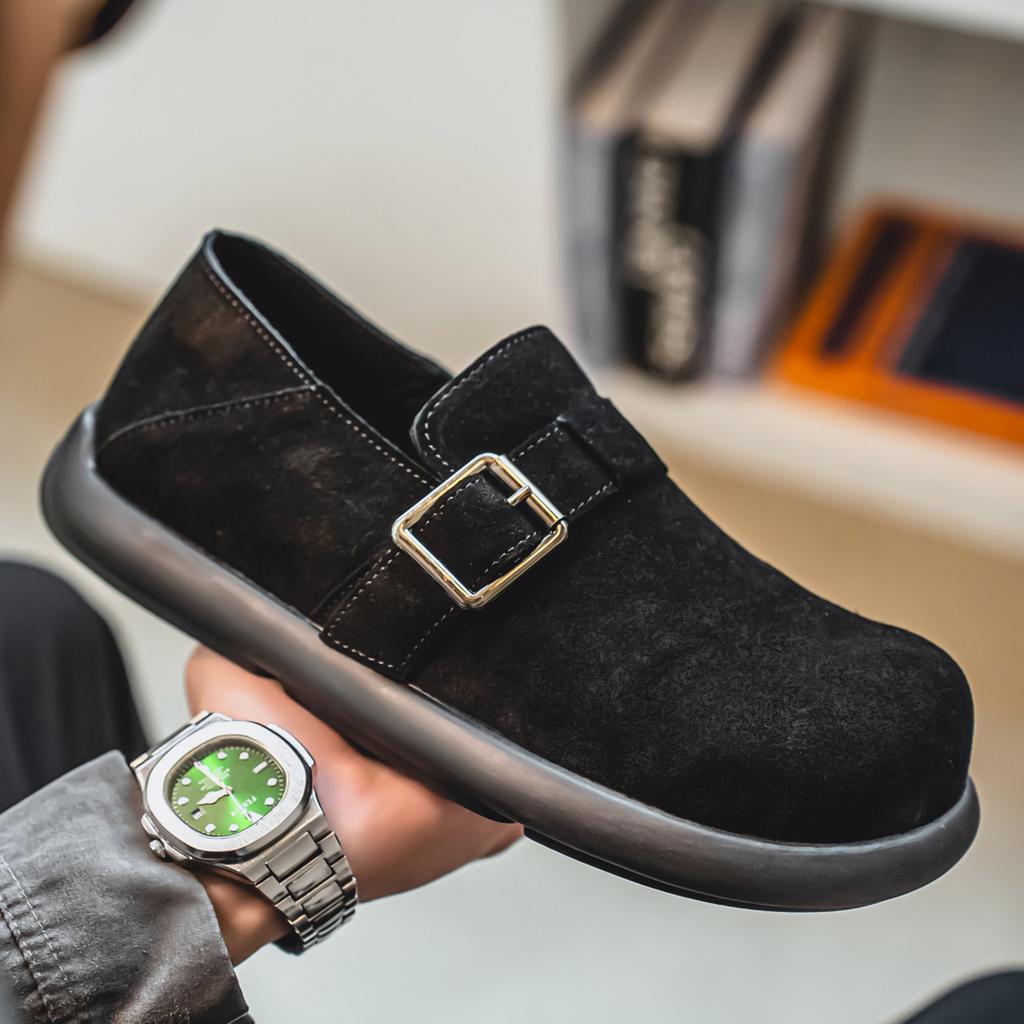 Новая мужская обувь Легкая Удобная Одношаговая Ленивая Обувь Противоскользящая Спортивные Туфли-Бобы Мягкая Подошва Широкий Носок Мужская Повседневная Обувь