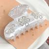 Korean Style Women Shark Clip Iridescent Acrylic Hair Claw Rhinestone-inlay Hair Claw  Female