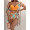 Женщины бикини 3 шт. сексуальный купальный костюм с высокой талией пляжные купальники женский летний купальник
