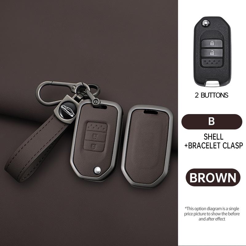 Interior Mouldings Zinc Alloy Car Key Case Cover Shell For Honda Civic Accord City Odyssey CR-V XR-V HR-V Vezel Jade Jazz Crider