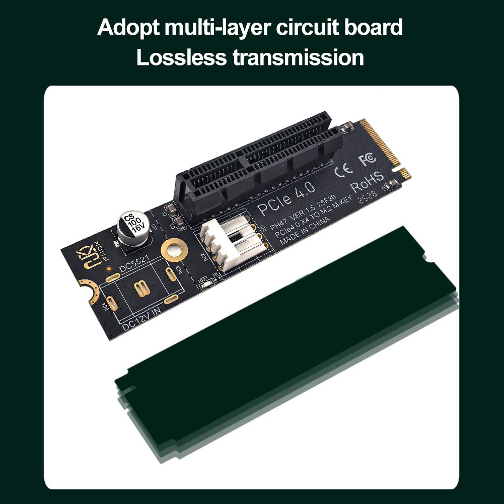 Переходник NGFF M.2 на PCI-E 4X с питанием SATA Riser Совместимый с интерфейсами X1 X4 X8 X16 PCI-e