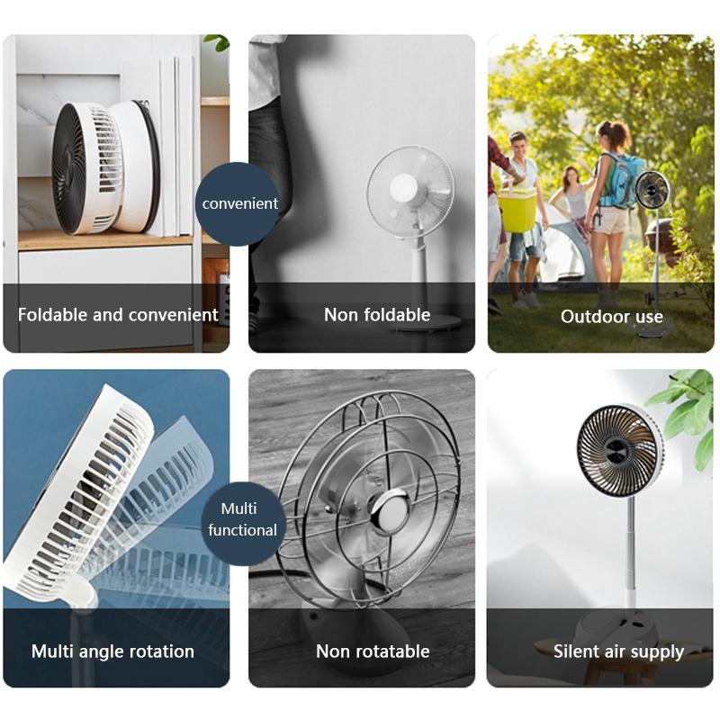 outdoor fan Remote control aluminum alloy folding fan with adjustable head portable silent desktop vertical multi-purpose