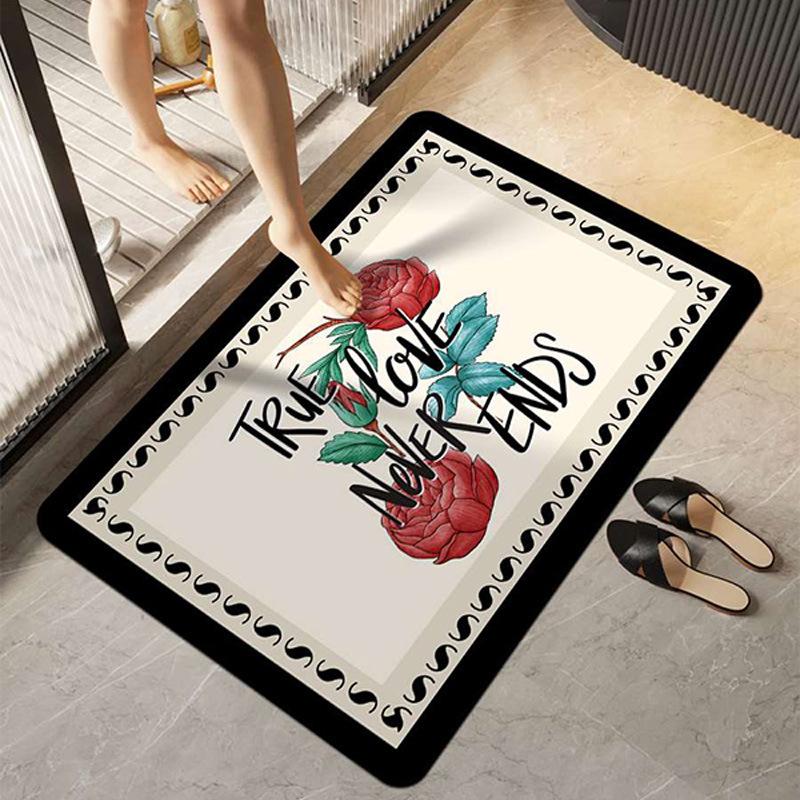 Diatom Mud Bathroom Floor Mat Toilet Door Absorbent Quick-drying Non-slip Mat Toilet Kitchen Floor Mat Carpet Soft Mat