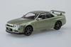 Aoshima Bunka Kyozai Масштаб Rakupla Snap Kit Nissan R34 Skyline Nurburgring Millennium Jade Пластиковая модель-конструктор 1/32 №12-MJ GT-R Предварительно окрашенный
