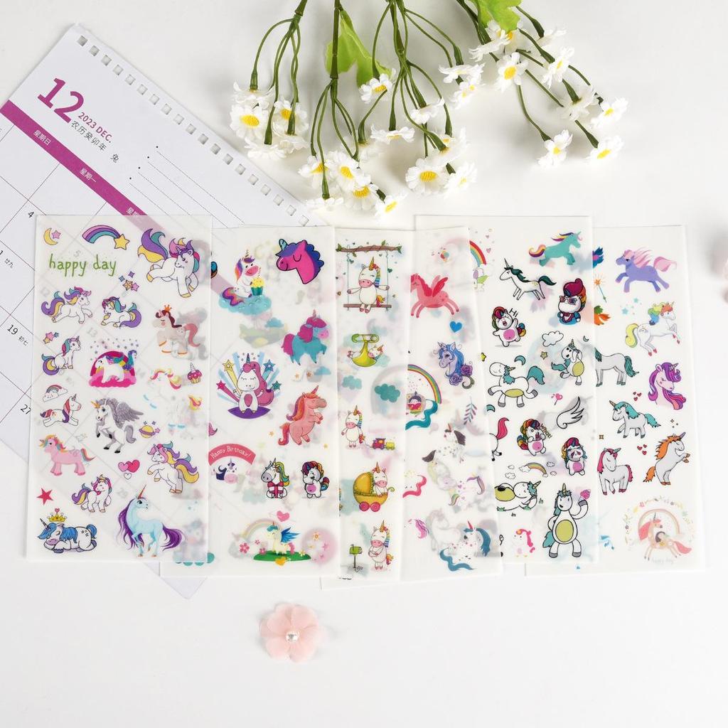Unicorn Cartoon Stickers for Kids' DIY Creative Diary and Planner Decoration