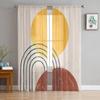 Abstract Art Sun Lines Curtains For Living Room Luxury Baby Bedroom Tulle Curtains Kitchen Room Modern Style Sheer Curtains