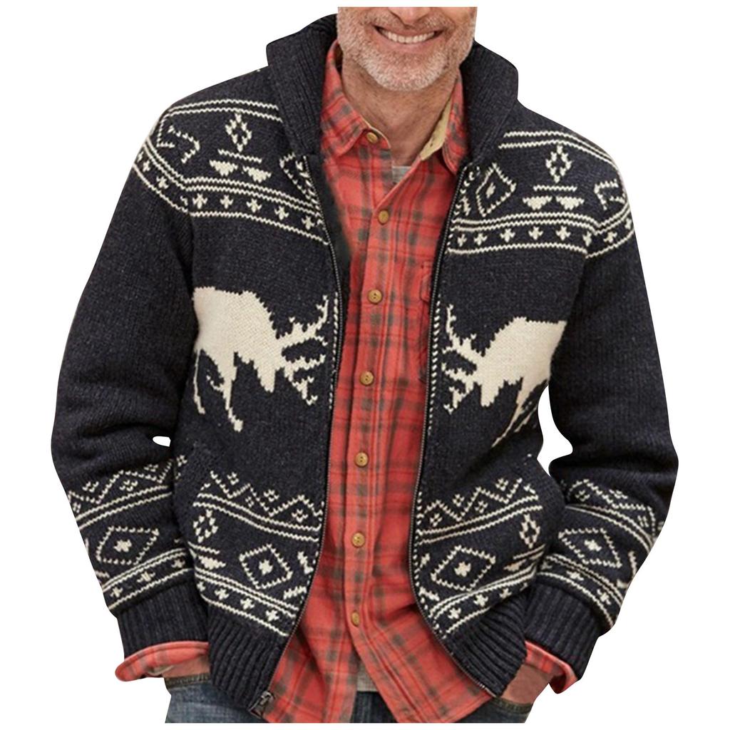 Осенне-зимний мужской однобортный свитер с длинными рукавами и лацканами, тонкий кардиган, свитер, пальто