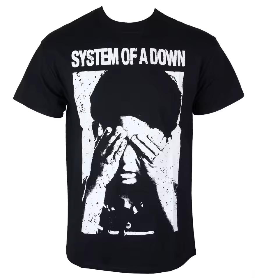 System Of A Down - See No Evil Pattern Printed T-shirt - Casual Street Style Cotton T-shirt - Suitable for Enthusiasts To Wear