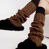 Winter Thickened Warm Breathable Solid Pattern Leg Warmers Korean Style Fashion Chunky Knit Women's Loose Versatile Slouch Socks