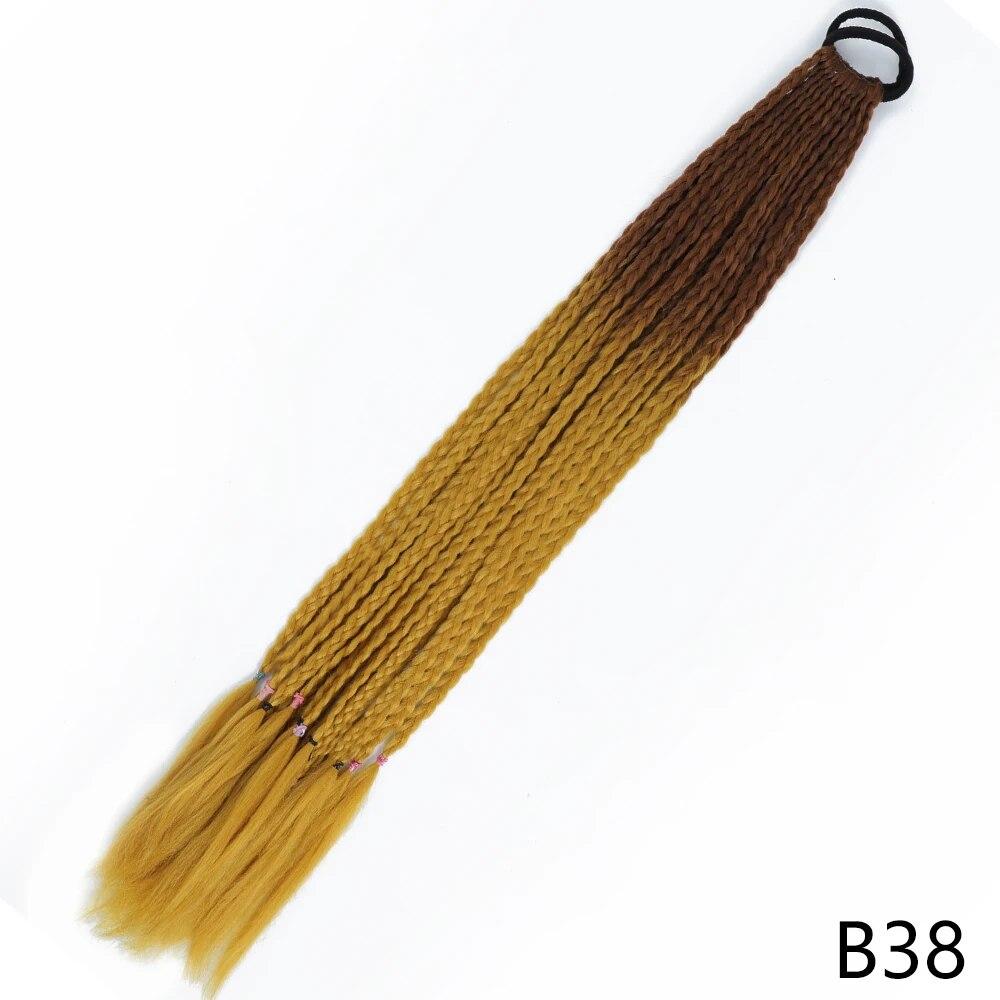 MISS WIG Синтетический градиент цвета, грязный плетеный хвост, 65 см, эластичная резинка, плетение, конский хвост, наращивание волос для женщин и девочек