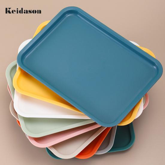 Modern Stackable Storage Rounded Texture Cup Tea Tray Food Fruit Dessert Plate Rectangular for Living Room