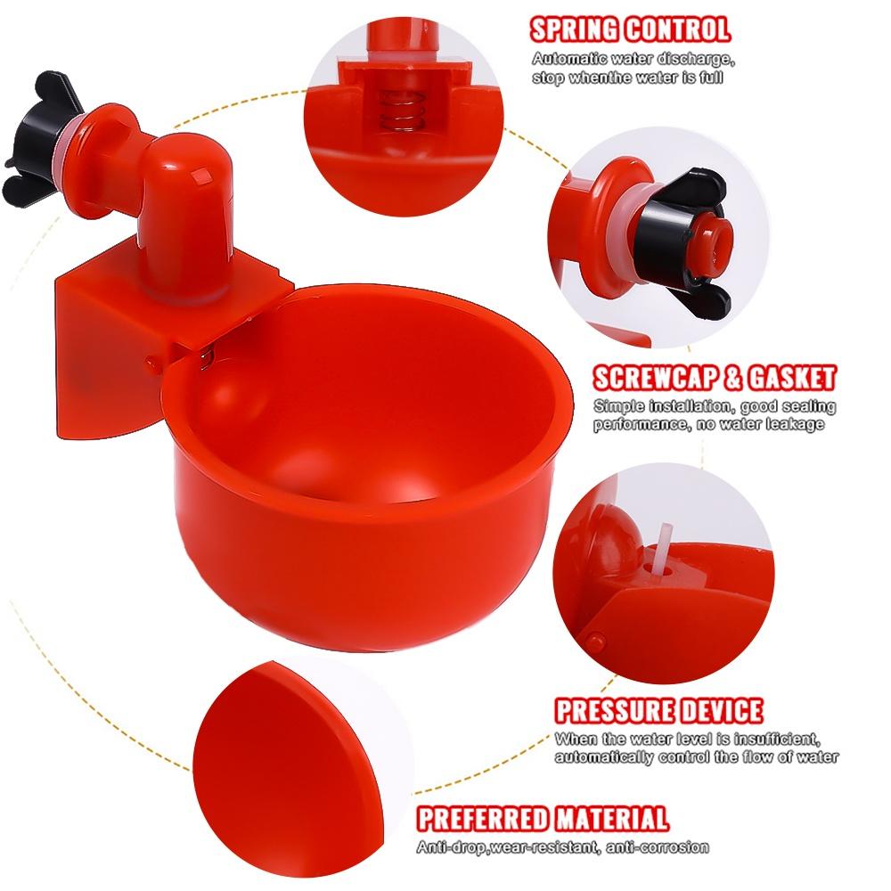 5/10 шт. автоматическая поилка для кур, чашки для питья, набор для птицы для цыплят, утки, гуся, индейки, перепела, поилка для кормления