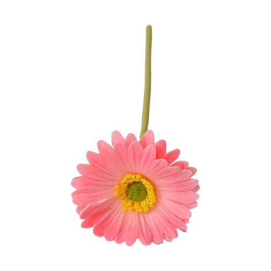 Artificial Gerbera Jamesonii with Stem Realistic Fake Silk Flower Home Office Table Centerpiece Faux Flower Branch Floral Arrangement Decoration