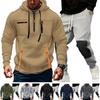 Men'S Hoodie Multi Pocket Hooded Long Sleeved Casual Sports Two-Piece Set