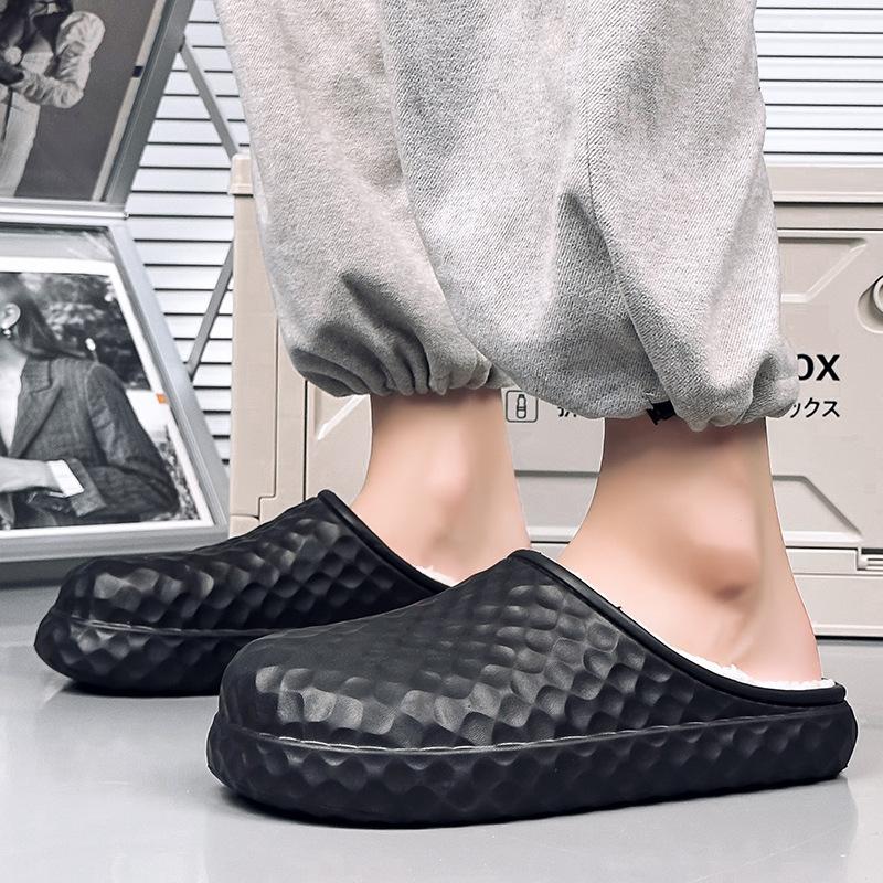 Solid Color Indoor Bag Head Cotton Drag, Waterproof and Warm for Men and Women, Half Support for Couples, and Cotton Shoes Outside Home In Winter