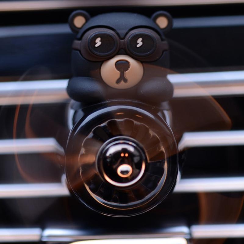 Bear Pilot Car Air Freshener Rotating Propeller Outlet Fragrance Car Accessories