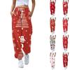 Женские повседневные модные рождественские принтованные повседневные брюки спортивные брюки длинные брюки брюки с эластичной резинкой на талии