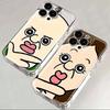 Смешной Мультяшный Чехол Bang Tang Tang для Пары на iPhone 16 15 14 13 12 11 Pro Max Mini X XS XR SE 7 8 Plus Прозрачный Чехол