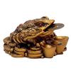 Money Frog with Coin Showpiece Polyresin Brass Color