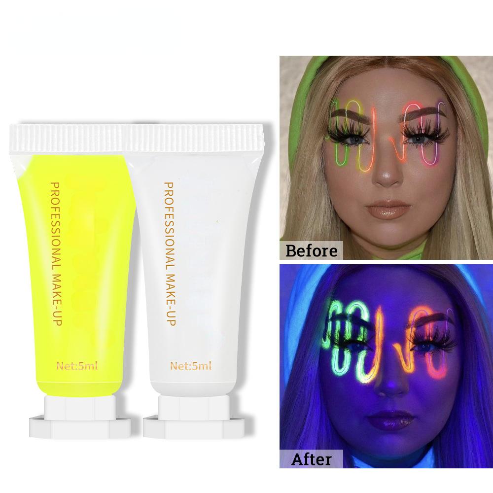 Макияж на Хэллоуин, тело, лицо, краска, паста, эффектная водорастворимая флуоресцентная краска для граффити