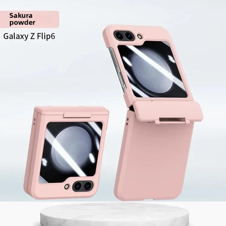 Чехол для Samsung Z Flip 7 fe 6 5 4 3 Flip6 Flip5 с Закаленным Стеклом Защитой Шарнира Защитная Крышка Ощущение Кожи