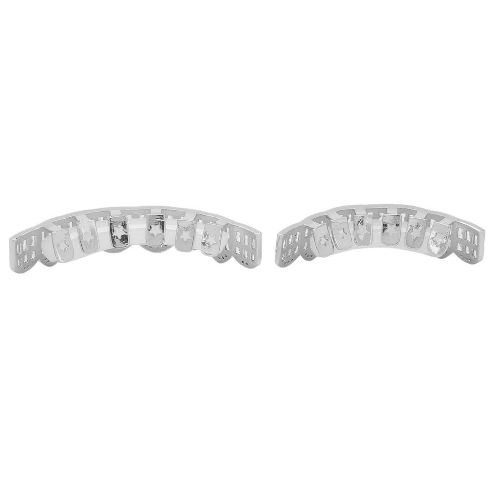 GoldPlated Brass Hip Hop False Teeth Set Halloween Festival Teeth Decoration Brace(Gold )
