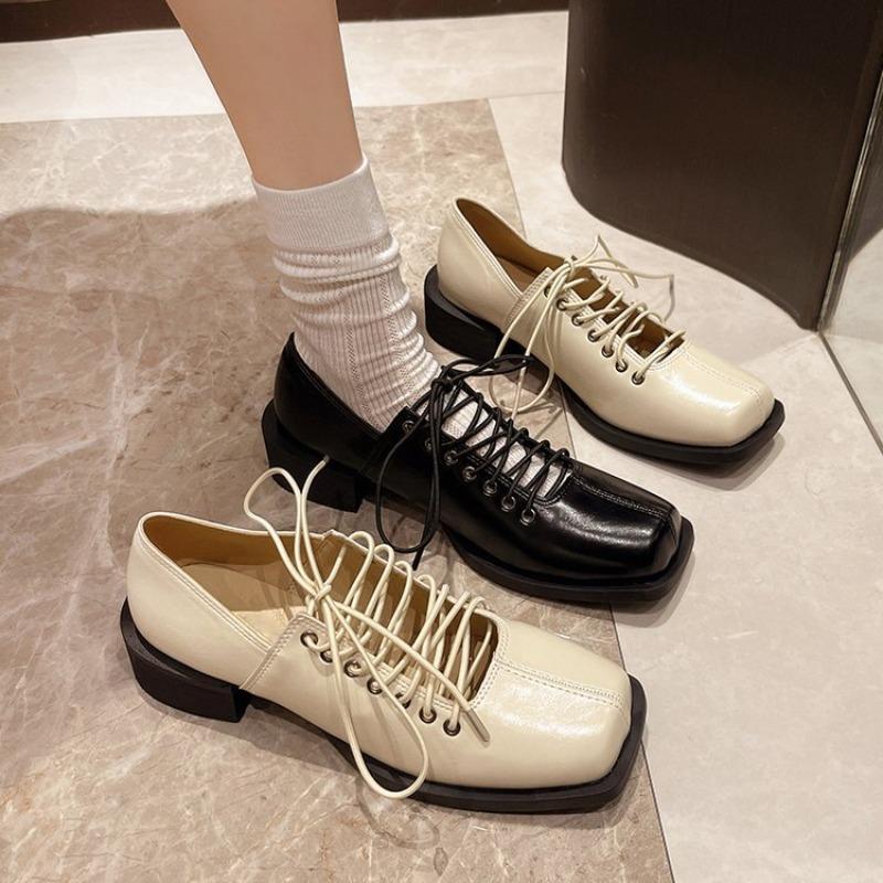 Fashion Hot Selling Women's Solid Color Low-top Shoes 2025 New Autumn Fashionable Trendy Casual Mid-mouth Lace-up Design Low-top Shoes