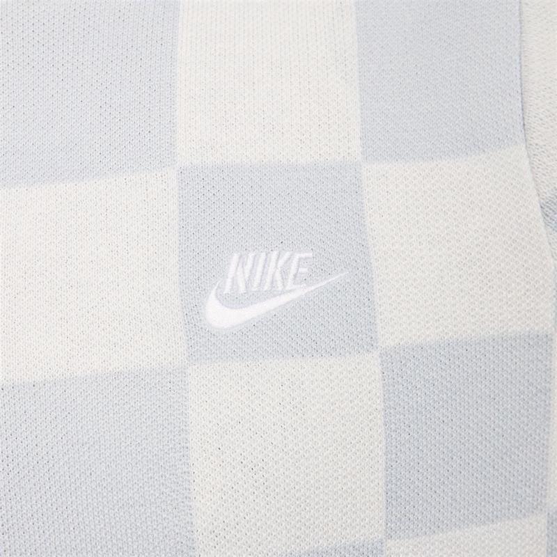 Nike Мужская спортивная одежда Клубная клетка Быстросохнущая дышащая рубашка-поло с коротким рукавом Парус FN3423-133