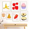 Wall Art Canvas Painting Pizza Pie Banana Apple Grey Humor Quotes Posters And Prints Pictures Aesthetic Living Room Home Decor