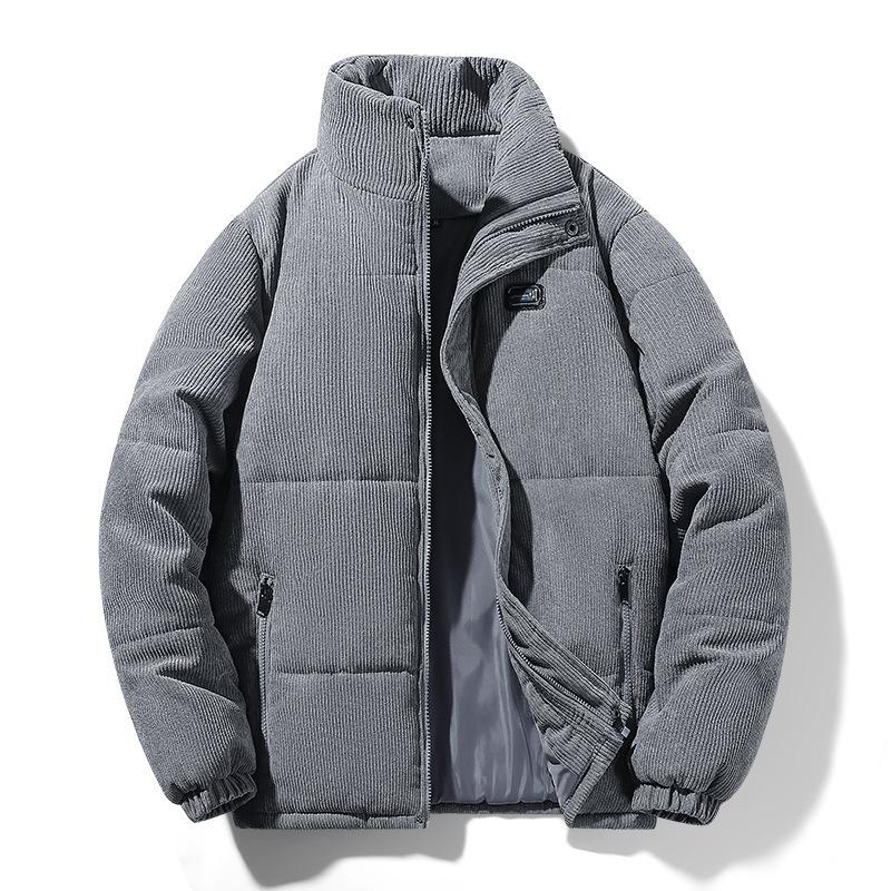 Текстурированная новая мужская вельветовая хлопковая куртка Business Casual Зимняя Утолщенная Свободная Повседневная Хлебная Хлопковая Куртка