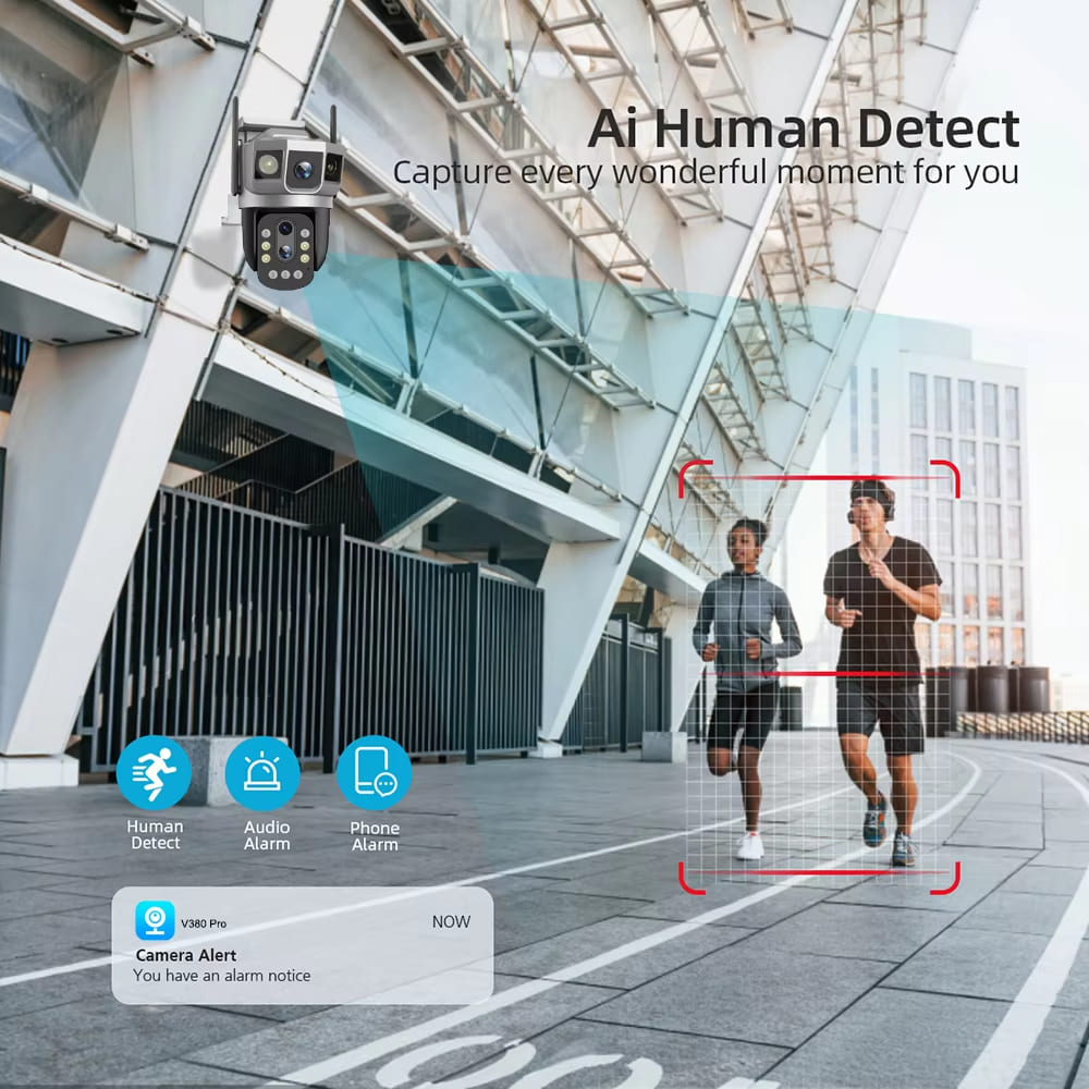 LS VISION 6K 12MP Wireless WIFI/4G IP Camera Three Lens 10X Optical Zoom CCTV Waterproof PTZ Auto Tracking Security Outdoors Webcam