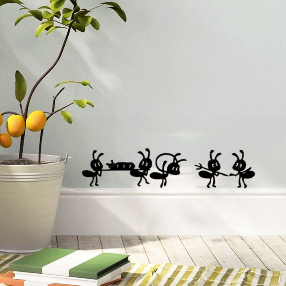 Mural Art Ants Move Wall Sticker Black Window Painting Stickers Ant Wallpaper Children's Rooms