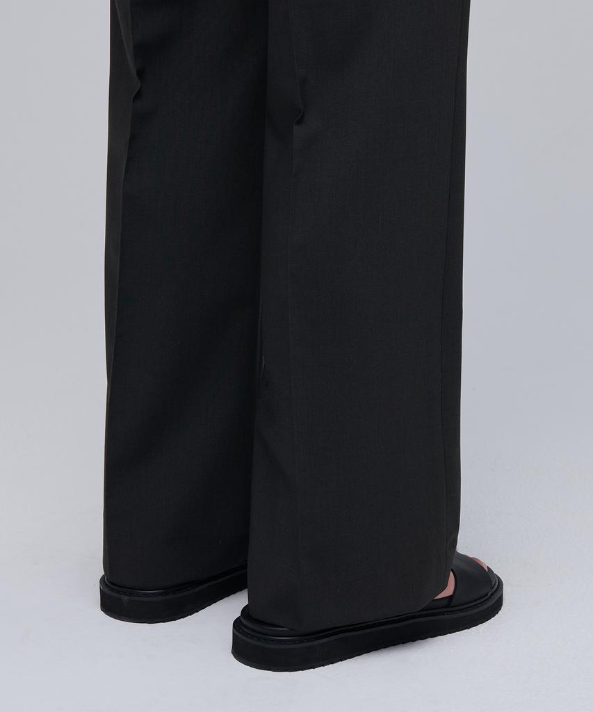 MUSINSA STANDARD [Cooltandard] Real Wide Hidden Banding Slacks [Gray]