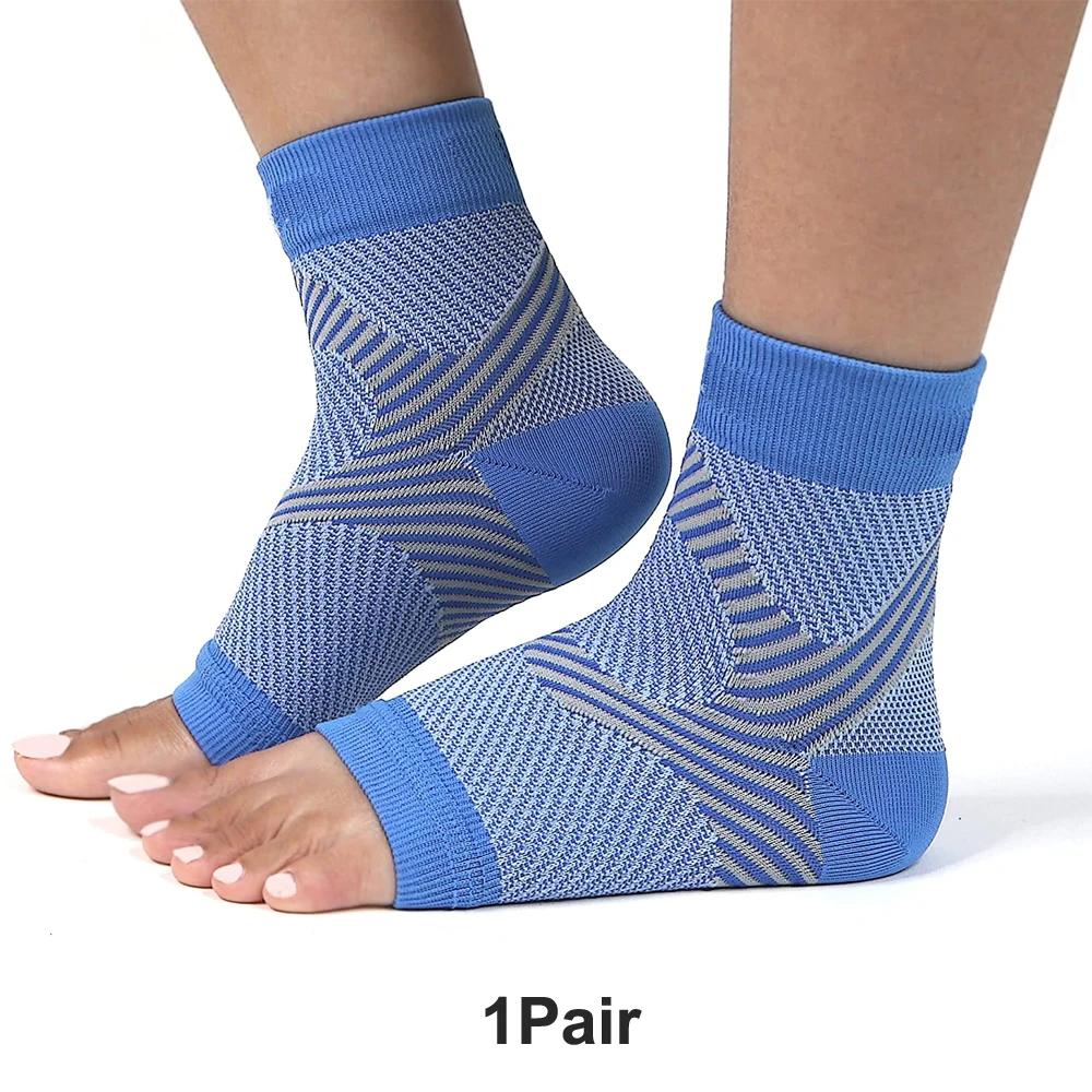 1 Pair Plantar Fasciitis Socks Arch Support Toeless Compression Socks for Men Women Foot Pain Relief Ankle Swelling