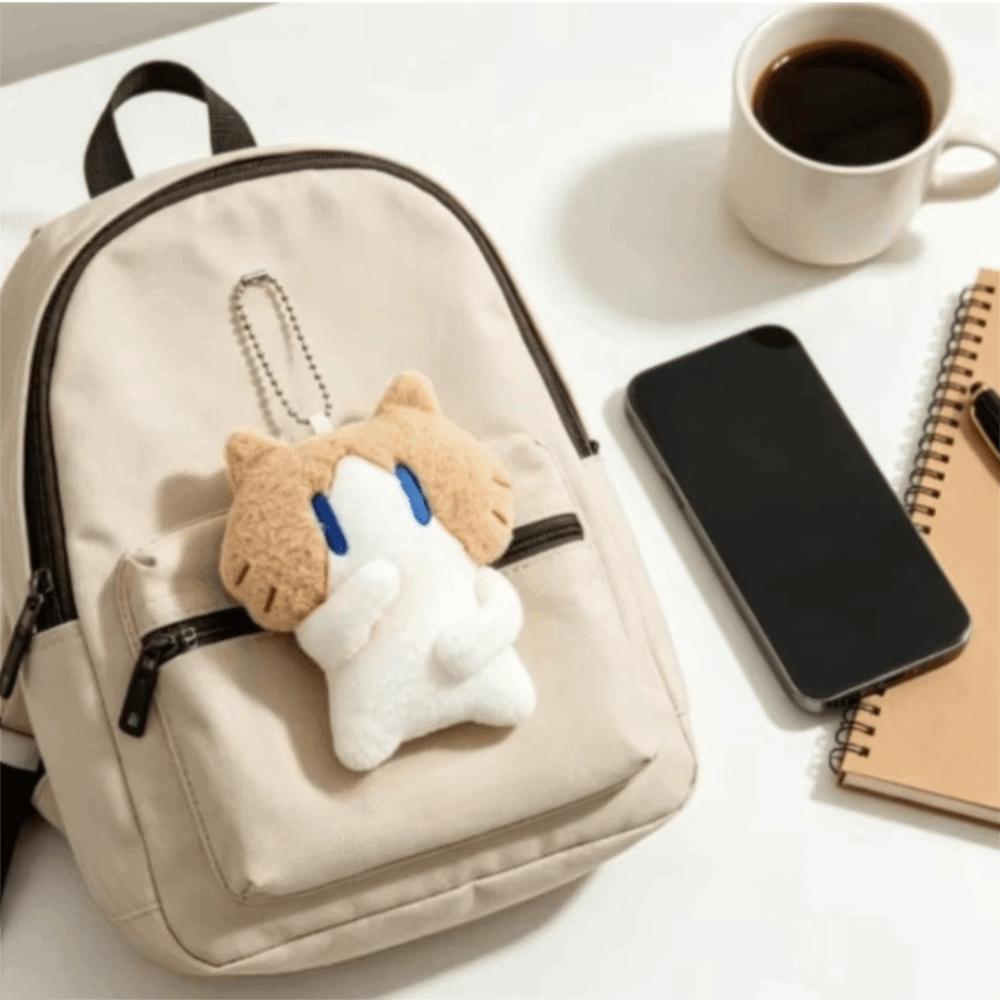 Exquisite Design Cat Plush Doll Keyring Soft Fluffy Kitten Plush Keychain Home Decor